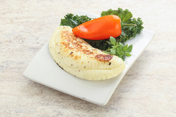 Roasted traditional cheese haloumi