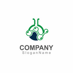 Molecule science lab logo icon design template scientific lab concept