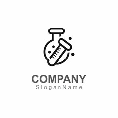 Molecule science lab logo icon design template scientific lab concept