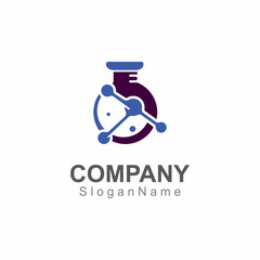 Molecule science lab logo icon design template scientific lab concept