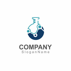 Molecule science lab logo icon design template scientific lab concept