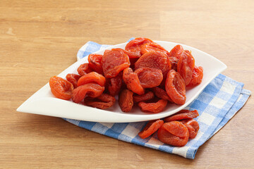 Sweet organic dry apricot snack