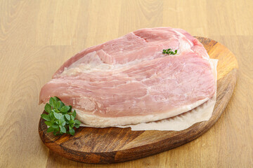 Piece of the raw pork meat