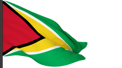 Fototapeta na wymiar national flag background image,wind blowing flags,3d rendering,Flag of Guyana