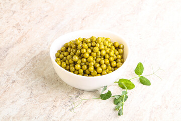 Marinated Green peas in the bowl