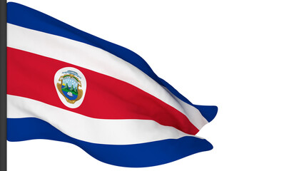national flag background image,wind blowing flags,3d rendering,Flag of Costa Rica