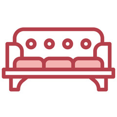 SOFA red line icon,linear,outline,graphic,illustration