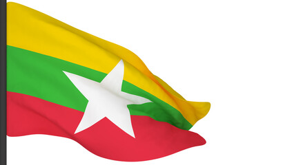 national flag background image,wind blowing flags,3d rendering,Flag of Myanmar