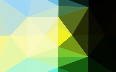Dark Green, Yellow vector abstract polygonal layout.