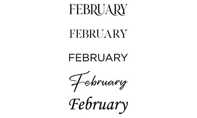 february in the 5 creative lettering style