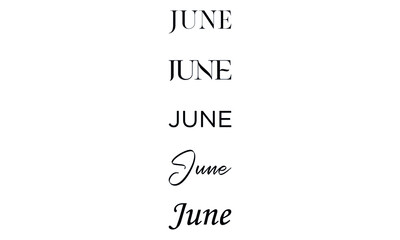 June in the 5 creative lettering style
