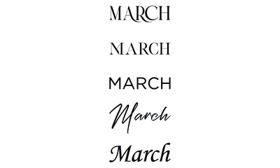 March in the 5 creative lettering style