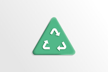 vector of recycle icon with green theme. recycle symbol with 3d design and white background. 