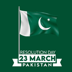 Pakistan Resolution Day 23rd March, Social media post design