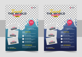 Travel Vacation Tour Agency Flyer Template Design. Travel Flyer Template Layout