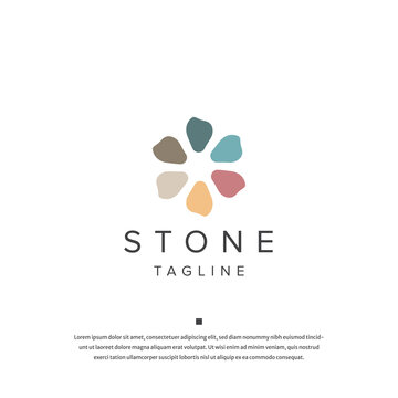 Stone logo icon design template flat vector