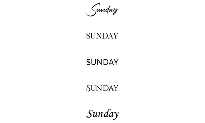 Sunday in the 5 creative lettering style
