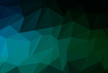 Dark Blue, Green vector polygonal pattern.