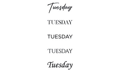 Tuesday in the 5 creative lettering style
