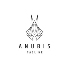 Anubis line logo concept. flat icon design template