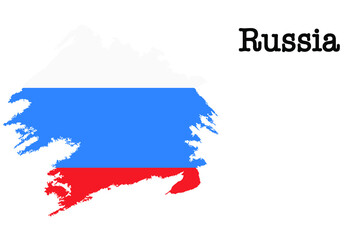 Russian flag banner template vector illustration of Russian flag with modern style. News banner with place for text