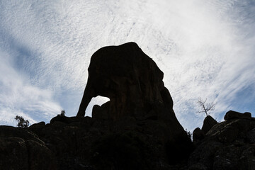rock called little elephant formed by granite in the mountains of La Pedriza in the Sierra de Guadarrama