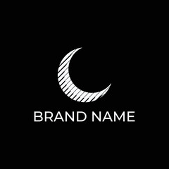 crescent moon logo icon design vector illustration