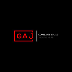 GAJ logo monogram isolated on circle element design template, GAJ letter logo design on black background. GAJ creative initials letter logo concept.  GAJ letter design. © Heavenly Heaven