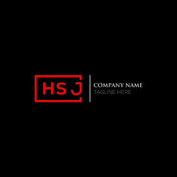 HSJ logo monogram isolated on circle element design template, HSJ letter logo design on black background. HSJ creative initials letter logo concept. HSJ letter  design.