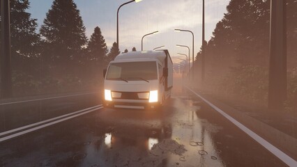 white truck on the road