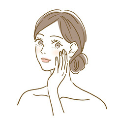 スキンケアする女性　美容のイメージ