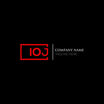 IOJ logo monogram isolated on circle element design template, IOJ letter logo design on black background. IOJ creative initials letter logo concept. IOJ letter  design.