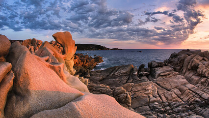 sunset at the beach in Campomoro, Corsica