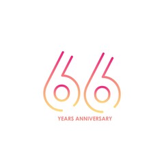 66 anniversary logotype with gradient colors for celebration purpose and special moment