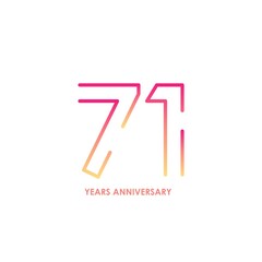 72 anniversary logotype with gradient colors for celebration purpose and special moment