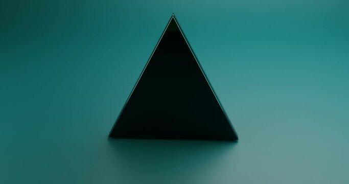 Abstract impossible triangle shine green. 3D Illustration