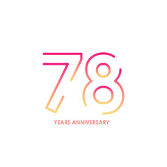 78 anniversary logotype with gradient colors for celebration purpose and special moment