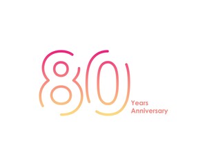 80 anniversary logotype with gradient colors for celebration purpose and special moment