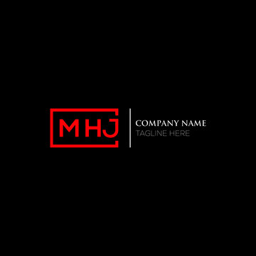 MHJ logo monogram isolated on circle element design template, MHJ letter logo design on black background. MHJ creative initials letter logo concept.  MHJ letter design.