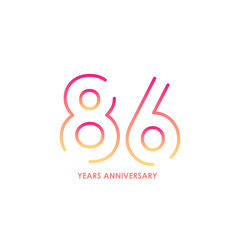 86 anniversary logotype with gradient colors for celebration purpose and special moment