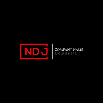 NDJ logo monogram isolated on circle element design template, NDJ letter logo design on black background. NDJ creative initials letter logo concept.  NDJ letter design.