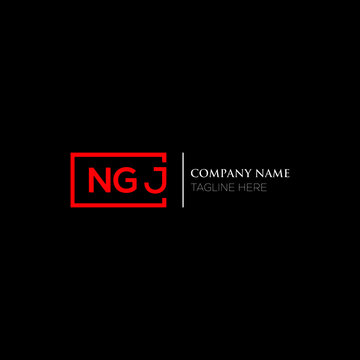 NGJ logo monogram isolated on circle element design template, NGJ letter logo design on black background. NGJ creative initials letter logo concept.  NGJ letter design.