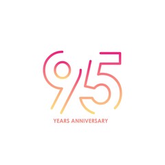 95 anniversary logotype with gradient colors for celebration purpose and special moment