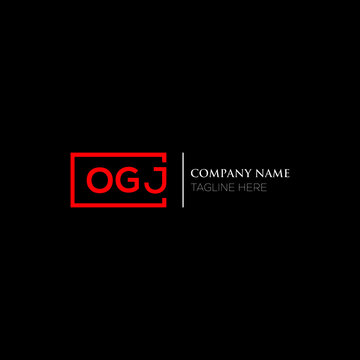 OGJ logo monogram isolated on circle element design template, OGJ letter logo design on black background. OGJ creative initials letter logo concept.  OGJ letter design.