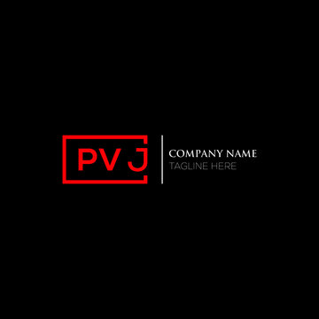 PVJ logo monogram isolated on circle element design template, PVJ letter logo design on black background. PVJ creative initials letter logo concept. PVJ letter  design.