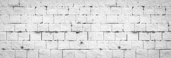 Abstract white brick wall texture light gray old stucco and vintage brickwork pattern background in...