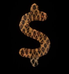 Leopard Themed Font Dollar Sign