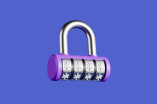 Combination lock with on bright background, data protection