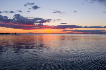 sunset over mobile bay 