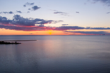 sunset over mobile bay